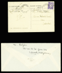 1 lettre et 1 CP AFF type Pétain OBL rares flammes continues "Secours national barrage national contre la misère" de Bayonne (juin 1944) et Laval RP (juillet 1944). TB