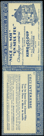 N°199-C3 Carnet S139 C3RP. Couverture chauffage central King & Cloup Montrouge, neuf **, TB