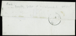N°14Ai grand BDF à gauche avec filet d'encadrement OBL PC 1818 + T15 "A Lyon A (68)" (1861) sur lettre. TB