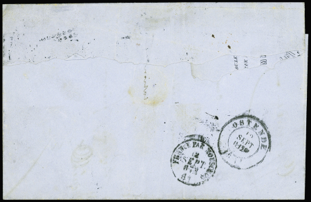 N°16 40c orange, avec piquage Susse OBL losange de points "E" (1861) sur lettre. TB