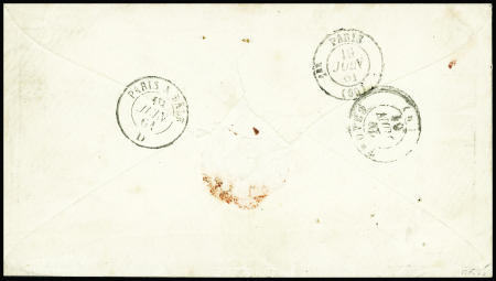 N°17 OBL ancre + CAD octogonal "Uruguay*" (1861) sur lettre pour Troyes. TB