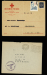 3 lettres dont lettre en franchise avec OBL de versailles RP (dec 1940) + cachet violet avec aigle "Dientstelle feldpostnummer 23187" et carte lettre d'un déporté français au camp de concentration d'Oranienburg