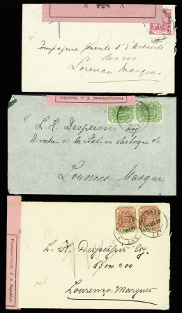 4 lettres d'Afrique du Sud pour Lorenço Marques avec censures  (1899 - 1902). TB