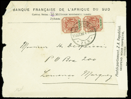 4 lettres d'Afrique du Sud pour Lorenço Marques avec censures  (1899 - 1902). TB