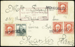 Espagne n°559, 4 pièces + 530 OBL linéaire "Monegrillo" sur lettre pour Nantes (1937) avec cachet rect violet "26 division 120 brigada mixta censura de guerra". TB
