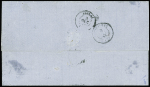Lombardo - Vénétie n°6 OBL Scio (1866) sur lettre avec Grèce n°26 OBL Athènes.