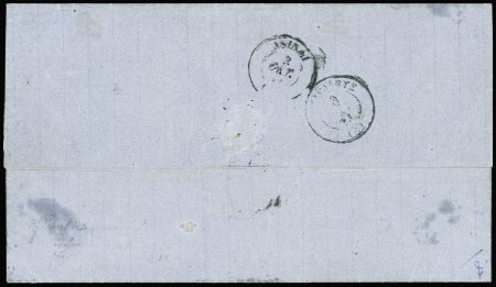 Lombardo - Vénétie n°6 OBL Scio (1866) sur lettre avec Grèce n°26 OBL Athènes.