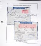 Collection de 60 pages dans reliure Safe noir : la reprise des relations aériennes françaises 1944 - 1945 dont Saumur - La Réunion (20.5.45) avec vignette tricolore. TB