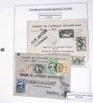 Collection de 60 pages dans reliure Safe noir : la reprise des relations aériennes françaises 1944 - 1945 dont Saumur - La Réunion (20.5.45) avec vignette tricolore. TB