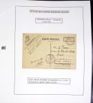 Collection de 60 pages dans reliure Safe noir : la reprise des relations aériennes françaises 1944 - 1945 dont Saumur - La Réunion (20.5.45) avec vignette tricolore. TB