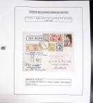 Collection de 60 pages dans reliure Safe noir : la reprise des relations aériennes françaises 1944 - 1945 dont Saumur - La Réunion (20.5.45) avec vignette tricolore. TB