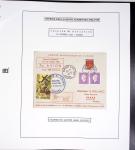 Collection de 60 pages dans reliure Safe noir : la reprise des relations aériennes françaises 1944 - 1945 dont Saumur - La Réunion (20.5.45) avec vignette tricolore. TB