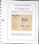 Collection de 60 pages dans reliure Safe noir : la reprise des relations aériennes françaises 1944 - 1945 dont Saumur - La Réunion (20.5.45) avec vignette tricolore. TB