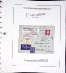 Collection de 60 pages dans reliure Safe noir : la reprise des relations aériennes françaises 1944 - 1945 dont Saumur - La Réunion (20.5.45) avec vignette tricolore. TB