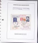 Collection de 60 pages dans reliure Safe noir : la reprise des relations aériennes françaises 1944 - 1945 dont Saumur - La Réunion (20.5.45) avec vignette tricolore. TB