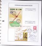Collection de 60 pages dans reliure Safe noir : la reprise des relations aériennes françaises 1944 - 1945 dont Saumur - La Réunion (20.5.45) avec vignette tricolore. TB
