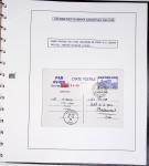 Collection de 60 pages dans reliure Safe noir : la reprise des relations aériennes françaises 1944 - 1945 dont Saumur - La Réunion (20.5.45) avec vignette tricolore. TB