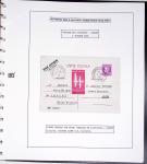 Collection de 60 pages dans reliure Safe noir : la reprise des relations aériennes françaises 1944 - 1945 dont Saumur - La Réunion (20.5.45) avec vignette tricolore. TB