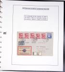 Collection de 60 pages dans reliure Safe noir : la reprise des relations aériennes françaises 1944 - 1945 dont Saumur - La Réunion (20.5.45) avec vignette tricolore. TB