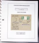 Collection de 60 pages dans reliure Safe noir : la reprise des relations aériennes françaises 1944 - 1945 dont Saumur - La Réunion (20.5.45) avec vignette tricolore. TB