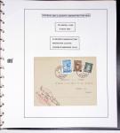 Collection de 60 pages dans reliure Safe noir : la reprise des relations aériennes françaises 1944 - 1945 dont Saumur - La Réunion (20.5.45) avec vignette tricolore. TB
