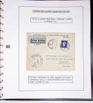Collection de 60 pages dans reliure Safe noir : la reprise des relations aériennes françaises 1944 - 1945 dont Saumur - La Réunion (20.5.45) avec vignette tricolore. TB