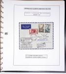 Collection de 60 pages dans reliure Safe noir : la reprise des relations aériennes françaises 1944 - 1945 dont Saumur - La Réunion (20.5.45) avec vignette tricolore. TB