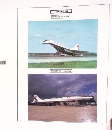 Collection de 60 pages sur le Tupolev 144, rival du Concorde (1968 - 1998) : timbres, entiers postaux, blocs feuillets. Un lot rarement proposé en vente