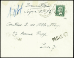 N°174 30c Pasteur OBL pneu "Paris 47 Bd Haussmann" (18.7.1927) sur lettre 1er jour du tarif spécial à 30c pour les sinistrés de l'inondation du central téléphonique Ségur (est joint un article de la Journée Industrielle