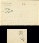 N°78 OBL sur lettre du Puy de Dôme (1876) avec timbre fiscal 50c brun et n°75 en paire avec annulation manuscrite sur un reçu d'argent (utilisation fiscale). TB