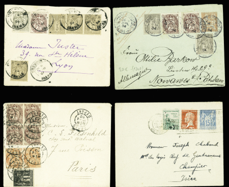 7 lettres avec AFF composés Sage-Blanc, Sage-Semeuse et Sage-Pasteur. TB