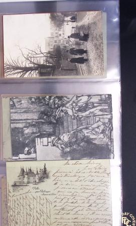 Lot de 77 entiers cartes postales 10c Mouchon et 10c Mouchon retouché avec illustrations dessinées ou peintes à la main. TB