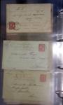 Lot de 77 entiers cartes postales 10c Mouchon et 10c Mouchon retouché avec illustrations dessinées ou peintes à la main. TB