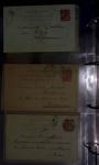 Lot de 77 entiers cartes postales 10c Mouchon et 10c Mouchon retouché avec illustrations dessinées ou peintes à la main. TB