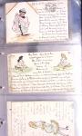 Lot de 77 entiers cartes postales 10c Mouchon et 10c Mouchon retouché avec illustrations dessinées ou peintes à la main. TB
