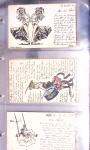 Lot de 77 entiers cartes postales 10c Mouchon et 10c Mouchon retouché avec illustrations dessinées ou peintes à la main. TB