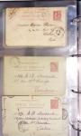 Lot de 77 entiers cartes postales 10c Mouchon et 10c Mouchon retouché avec illustrations dessinées ou peintes à la main. TB