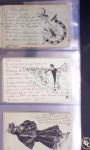 Lot de 77 entiers cartes postales 10c Mouchon et 10c Mouchon retouché avec illustrations dessinées ou peintes à la main. TB