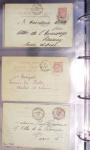 Lot de 77 entiers cartes postales 10c Mouchon et 10c Mouchon retouché avec illustrations dessinées ou peintes à la main. TB