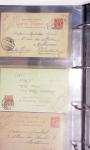 Lot de 77 entiers cartes postales 10c Mouchon et 10c Mouchon retouché avec illustrations dessinées ou peintes à la main. TB