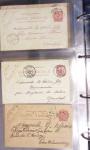 Lot de 77 entiers cartes postales 10c Mouchon et 10c Mouchon retouché avec illustrations dessinées ou peintes à la main. TB