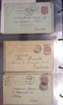 Lot de 77 entiers cartes postales 10c Mouchon et 10c Mouchon retouché avec illustrations dessinées ou peintes à la main. TB