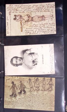 Lot de 77 entiers cartes postales 10c Mouchon et 10c Mouchon retouché avec illustrations dessinées ou peintes à la main. TB