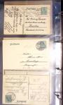 Album noir contenant 160 entiers cartes postales étrangères avec illustrations dessinées ou peintes à la main dont Autriche (10) - Allemagne (63) - Sarre (1) - Suisse (24) - Belgique (9) - Portugal (3) - Danemark (1)