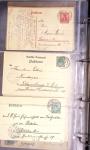 Album noir contenant 160 entiers cartes postales étrangères avec illustrations dessinées ou peintes à la main dont Autriche (10) - Allemagne (63) - Sarre (1) - Suisse (24) - Belgique (9) - Portugal (3) - Danemark (1)