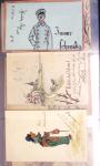 Album noir contenant 160 entiers cartes postales étrangères avec illustrations dessinées ou peintes à la main dont Autriche (10) - Allemagne (63) - Sarre (1) - Suisse (24) - Belgique (9) - Portugal (3) - Danemark (1)