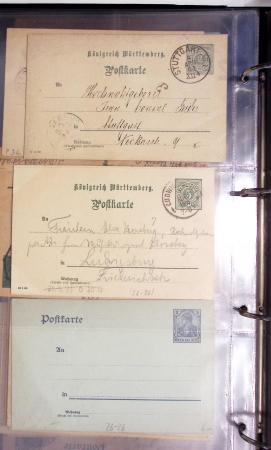 Album noir contenant 160 entiers cartes postales étrangères avec illustrations dessinées ou peintes à la main dont Autriche (10) - Allemagne (63) - Sarre (1) - Suisse (24) - Belgique (9) - Portugal (3) - Danemark (1)