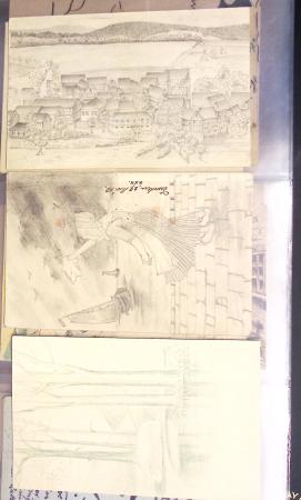 Album noir contenant 160 entiers cartes postales étrangères avec illustrations dessinées ou peintes à la main dont Autriche (10) - Allemagne (63) - Sarre (1) - Suisse (24) - Belgique (9) - Portugal (3) - Danemark (1)