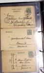 Album noir contenant 160 entiers cartes postales étrangères avec illustrations dessinées ou peintes à la main dont Autriche (10) - Allemagne (63) - Sarre (1) - Suisse (24) - Belgique (9) - Portugal (3) - Danemark (1)