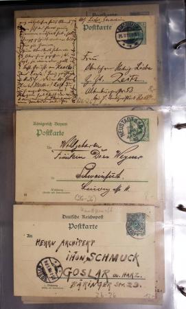 Album noir contenant 160 entiers cartes postales étrangères avec illustrations dessinées ou peintes à la main dont Autriche (10) - Allemagne (63) - Sarre (1) - Suisse (24) - Belgique (9) - Portugal (3) - Danemark (1)